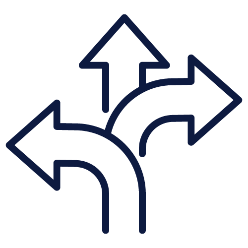 Icon - an illustration of three arrows. 