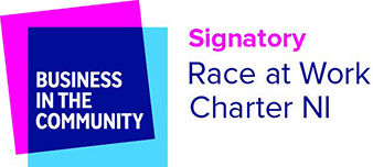 Signatory Race at Work Charter NI logo. 