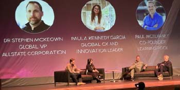 Allstate leaders shares thoughts during the TechTides conference. 